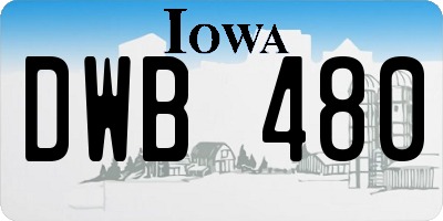 IA license plate DWB480
