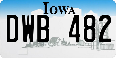 IA license plate DWB482
