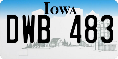 IA license plate DWB483