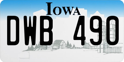 IA license plate DWB490