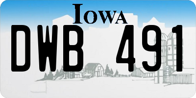 IA license plate DWB491