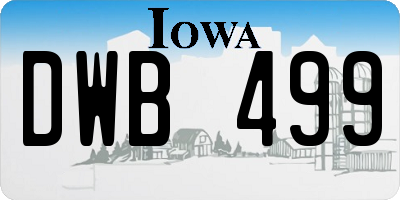 IA license plate DWB499