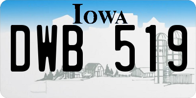 IA license plate DWB519