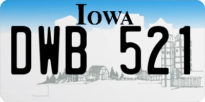 IA license plate DWB521