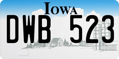 IA license plate DWB523