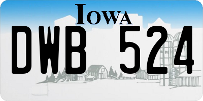 IA license plate DWB524