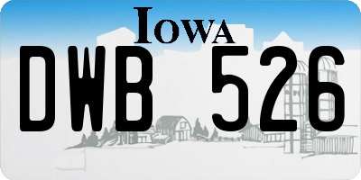 IA license plate DWB526