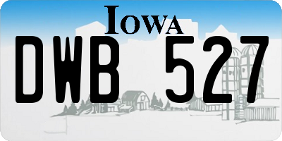 IA license plate DWB527