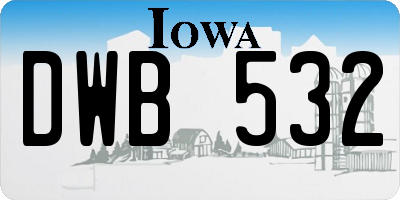 IA license plate DWB532