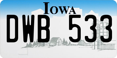 IA license plate DWB533