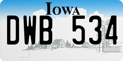 IA license plate DWB534