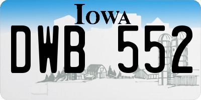 IA license plate DWB552