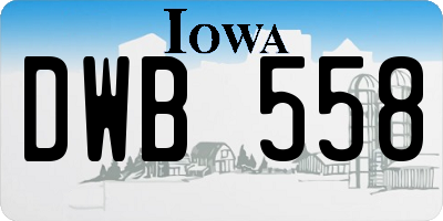 IA license plate DWB558