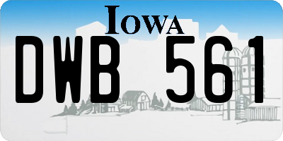 IA license plate DWB561