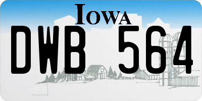 IA license plate DWB564