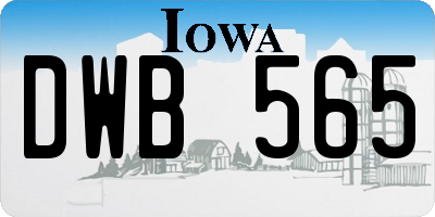 IA license plate DWB565