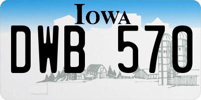 IA license plate DWB570