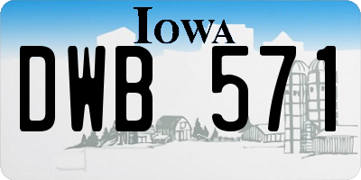 IA license plate DWB571