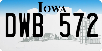IA license plate DWB572