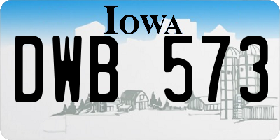 IA license plate DWB573