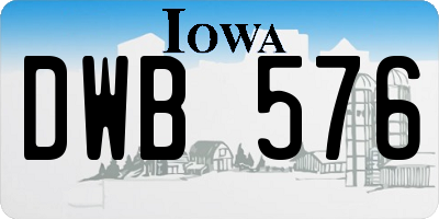 IA license plate DWB576