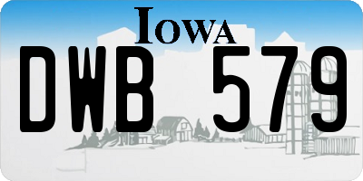 IA license plate DWB579