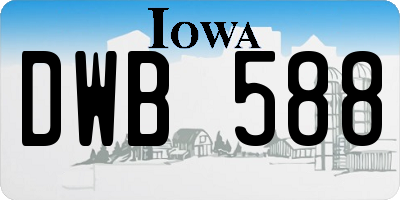 IA license plate DWB588