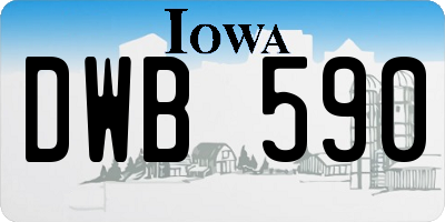 IA license plate DWB590