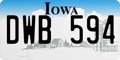 IA license plate DWB594
