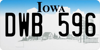 IA license plate DWB596