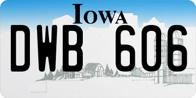 IA license plate DWB606