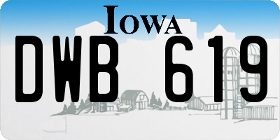IA license plate DWB619