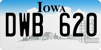 IA license plate DWB620