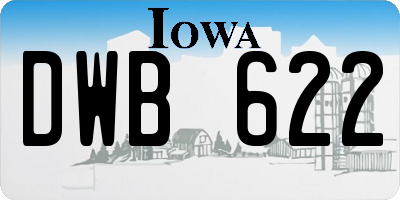 IA license plate DWB622