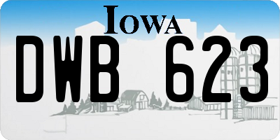 IA license plate DWB623