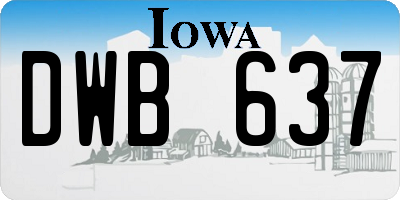 IA license plate DWB637