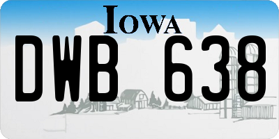 IA license plate DWB638