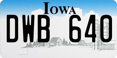 IA license plate DWB640