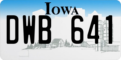 IA license plate DWB641