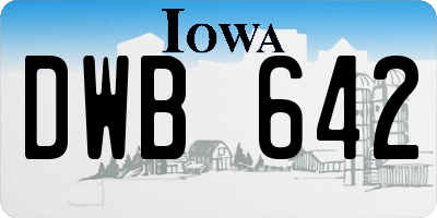 IA license plate DWB642