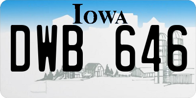 IA license plate DWB646