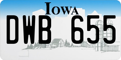IA license plate DWB655