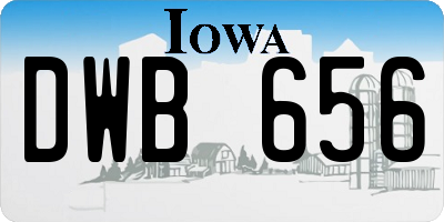 IA license plate DWB656