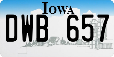 IA license plate DWB657