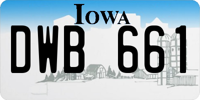IA license plate DWB661