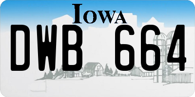 IA license plate DWB664
