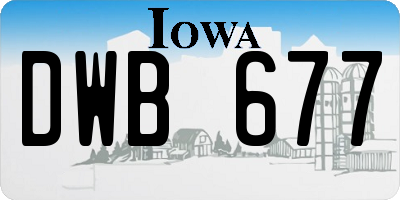 IA license plate DWB677