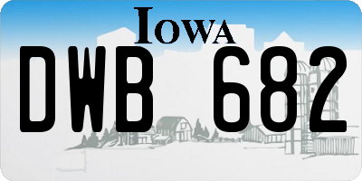 IA license plate DWB682