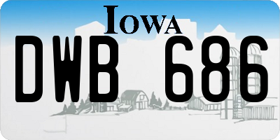 IA license plate DWB686