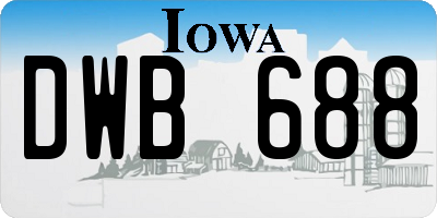 IA license plate DWB688